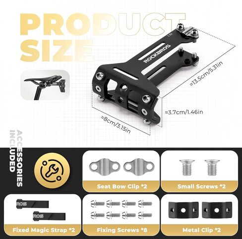 ROCKBROS Bike Water Bottle Cages Saddle Cage Converter with Bicycle Bottle Holder Saddle Mount Adapter and Adjustable Angle Aluminum Alloy Lightweight Suitable for Road Bike MTB in Kuwait