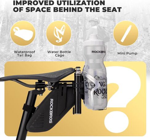 ROCKBROS Bike Water Bottle Cages Saddle Cage Converter with Bicycle Bottle Holder Saddle Mount Adapter and Adjustable Angle Aluminum Alloy Lightweight Suitable for Road Bike MTB in Kuwait