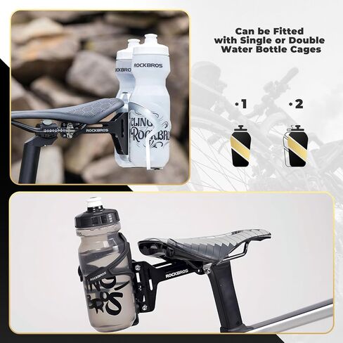 ROCKBROS Bike Water Bottle Cages Saddle Cage Converter with Bicycle Bottle Holder Saddle Mount Adapter and Adjustable Angle Aluminum Alloy Lightweight Suitable for Road Bike MTB in Kuwait