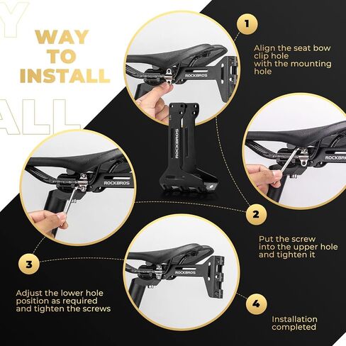 ROCKBROS Bike Water Bottle Cages Saddle Cage Converter with Bicycle Bottle Holder Saddle Mount Adapter and Adjustable Angle Aluminum Alloy Lightweight Suitable for Road Bike MTB in Kuwait