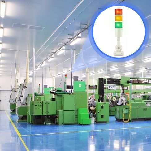 LED Signal Tower Light, 3 Layer 12-24V DC Industrial Warning Beacon | Stack Warning Light with Buzzer Alarm, Rotatable Base, Flashing Continuous Modes, Industrial Machine Signal Indicator Lamp in Kuwait