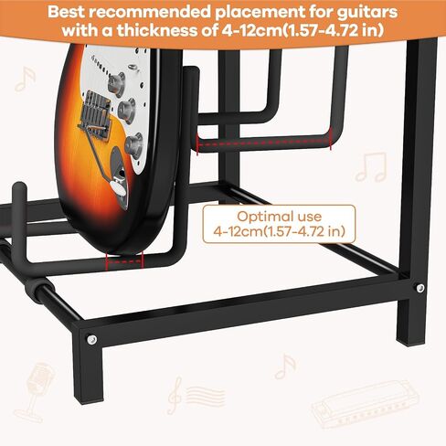 Guitar Stand, Double Guitar Stand Floor Stand with Soft Foam Arms, Adjustable for Acoustic, Bass & Electric Guitars, Easy to Assemble for School Music Program, Concerts in Kuwait