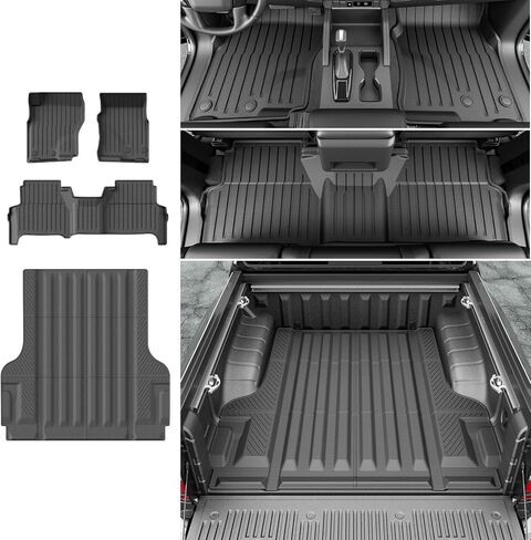 5.82FT Bed Mat Floor Mat Compatible with 2019-2025 Chevy Silverado Crew Cab Truck Bed Liner Tailgate Mat Replacement for 2019-2025 Chevy Silverado Accessories in Saudi Arabia