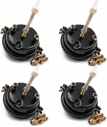 GBK Type 20 Service Brake Chamber, Black 2.25" Stroke with Detachable Clevis and Hardware, Universal Threaded Pushrod for Semi Trucks and Trailers, Replaces PAT-20, Bendix 800824, Haldex SC20, 4 Pack in Kuwait