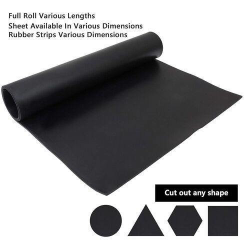Neoprene Rubber Sheet 1/16" Thick x 16" Wide x 118" Long, Solid Rubber Sheets, Rolls & Strips for Gaskets Material, Pads, Crafts, Weather Stripping, Flooring, Black in Kuwait