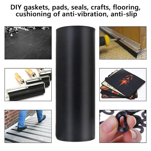 Neoprene Rubber Sheet 1/16" Thick x 16" Wide x 118" Long, Solid Rubber Sheets, Rolls & Strips for Gaskets Material, Pads, Crafts, Weather Stripping, Flooring, Black in Kuwait