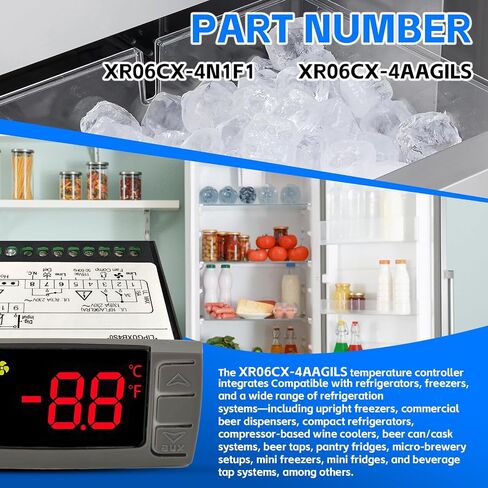 استبدال لجهاز dixell XR06CX-4AAGILS وحدة التحكم في درجة الحرارة الحرارية، ترموستات رقمي قابل للبرمجة مع مسبار مستشعر 120 فولت 50-60 هرتز مناسب للفريزر/الثلاجة in Kuwait