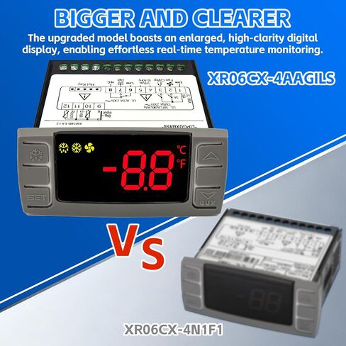 استبدال لجهاز dixell XR06CX-4AAGILS وحدة التحكم في درجة الحرارة الحرارية، ترموستات رقمي قابل للبرمجة مع مسبار مستشعر 120 فولت 50-60 هرتز مناسب للفريزر/الثلاجة in Kuwait