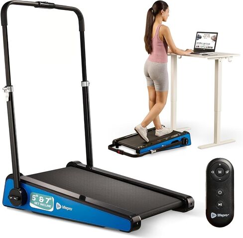 جهاز المشي LifePro PacerMini المدمج مع وسادة المشي مع المنحدر - جهاز المشي تحت المكتب للمنزل الصغير والشقة والمكتب، محمول منخفض الصوت، كهربائي هادئ مع جهاز تحكم عن بعد وشاشة LED in Kuwait