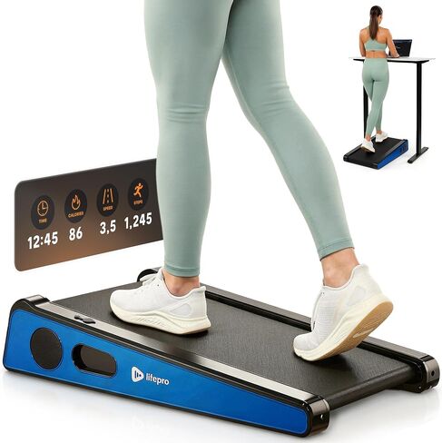 جهاز المشي LifePro PacerMini المدمج مع وسادة المشي مع المنحدر - جهاز المشي تحت المكتب للمنزل الصغير والشقة والمكتب، محمول منخفض الصوت، كهربائي هادئ مع جهاز تحكم عن بعد وشاشة LED in Kuwait