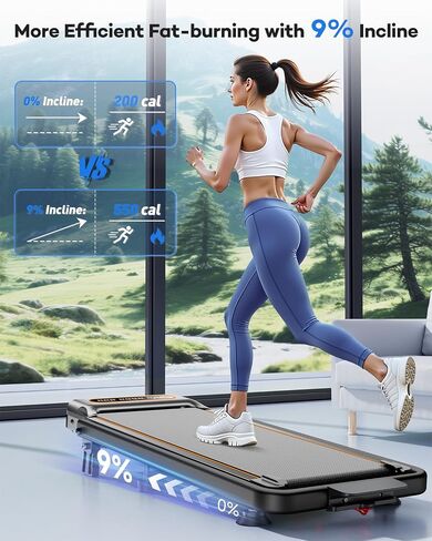 Walking Pad with 10% Incline Upgrade 3.5HP Low Noise Walking Pad Treadmill with Handle Bar 4 in 1 Portable Under Desk Treadmills for Home/Office in Kuwait