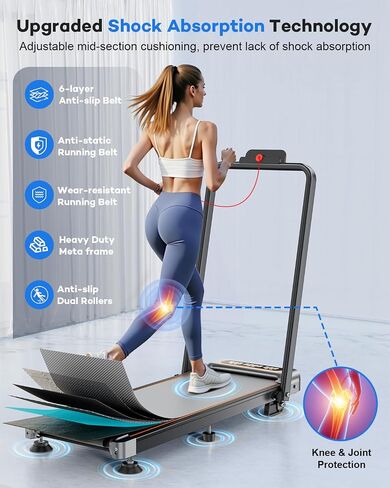 Walking Pad with 10% Incline Upgrade 3.5HP Low Noise Walking Pad Treadmill with Handle Bar 4 in 1 Portable Under Desk Treadmills for Home/Office in Kuwait