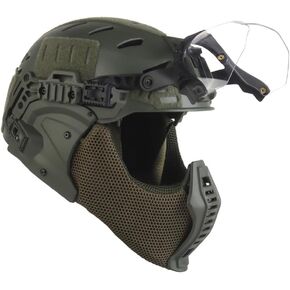 مجموعة خوذة تكتيكية سريعة، خوذة Airsoft قابلة للتعديل مع قناع ونظارات متكاملة قابلة للطي، معدات تكتيكية خارجية لكرة الطلاء Airsoft in Kuwait
