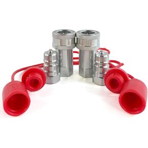 2Sets 3/8" NPT Thread ISO7241-1A Hydraulic Quick Disconnect Coupler/Quick Coupling Set with Dust Caps in Saudi Arabia