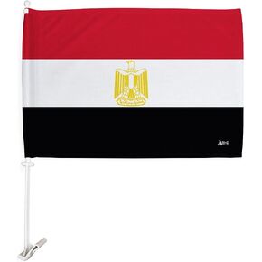 Egyptian Car Flag Bandera para Carros De Egypt Decor for Window Clip Mount Auto Accessories Sport Fan Gifts League Olympics Party Supplies Patriotic Decorations Made in USA in Kuwait