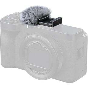 SMALLRIG PowerShot V1 Furry Windscreen, Cold Shoe Adapter with Wind Muff Windshield for Canon PowerShot V1, Wind Furry Noise-Reduction, Cold Shoe Mount Compatible with Fill Lights/Microphones - 5989 in Kuwait
