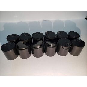 Caps Black Press Caps with .270 Orifices, Dispensing Smooth Disc Top Closures, Replacement Caps for Squeeze Bottles, Neck Diameter 20mm, Thread Type 410 (Pack of 12) in Kuwait