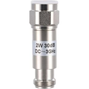 N Type Coaxial Attenuator 2W DC to 3GHz 50 Ohm Male to Female Fixed RF Signal Reducer Copper Plated Low Power Attenuation with Multiple dB Options for Lab Test and Field Equipment Silver(6dB) in Saudi Arabia