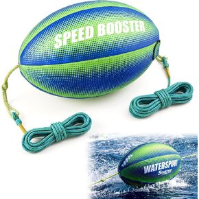 Soulchen Booster Ball - Towable Tube Ball for Rope Lift to Reduce Water Spray, 60 ft with 4000 Lbs Break Strength, for Boating, Water-Skiing, and More Water Sports, Green and Blue in Kuwait