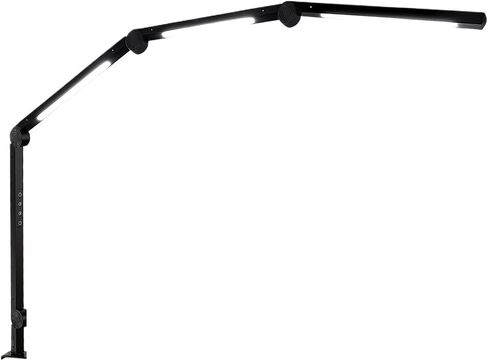LED Desk Lamp with Clamp Flexible 4 Sections Swing Arm Three Light Sources Desk Light, 4 Color Modes & 5 Brightness in Kuwait