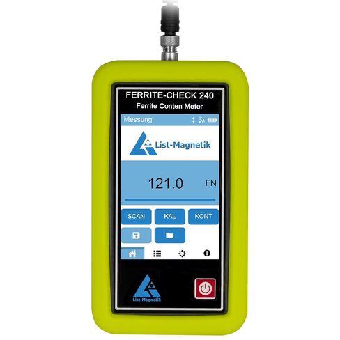 PCE Instruments LM‑FC240 Handheld Ferrite Content Meter for Welded Duplex & Austenitic Steels, Measures 0.2–100 Fe % / 0.2–140 FN with ±5 % Accuracy, Includes Wireless Interface in Kuwait