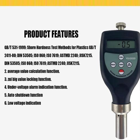 مقياس التحمل الرقمي Shore OO مع نطاق اختبار الصلابة، دقة 10 ~ 90HOO، دقة 0.1H <1% H لاختبار صلابة المطاط الناعم للشاطئ المرن الناعم، ASTM ISO Standard in Kuwait