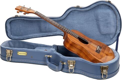 Crossrock Relief Series Tenor Ukulele Case for 27'' Large Body | Carved Smoke Blue Finish, Monochrome Blue Velvet Interior, Lock (CRW630TUSB) in Kuwait