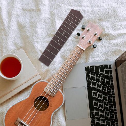 DECHOUS 12 Frets Ukulele Fretboard Fingerboard لـ 21 بوصة القيثارة، جزء بديل للآلة الموسيقية DIY، ضبط دقيق وإمكانية اللعب السلس للتمرين والسفر in Kuwait