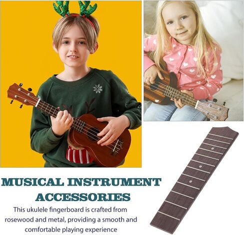 DECHOUS 12 Frets Ukulele Fretboard Fingerboard لـ 21 بوصة القيثارة، جزء بديل للآلة الموسيقية DIY، ضبط دقيق وإمكانية اللعب السلس للتمرين والسفر in Kuwait