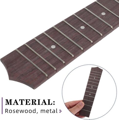 DECHOUS 12 Frets Ukulele Fretboard Fingerboard لـ 21 بوصة القيثارة، جزء بديل للآلة الموسيقية DIY، ضبط دقيق وإمكانية اللعب السلس للتمرين والسفر in Kuwait