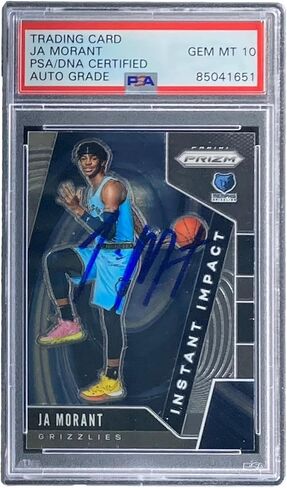 وقع Ja Morant على بطاقة Panini Prizm # 12 Grizzlies Rookie لعام 2019-20 PSA/DNA Gem MT - بطاقات مبتدئة موقعة من كرة السلة in Kuwait