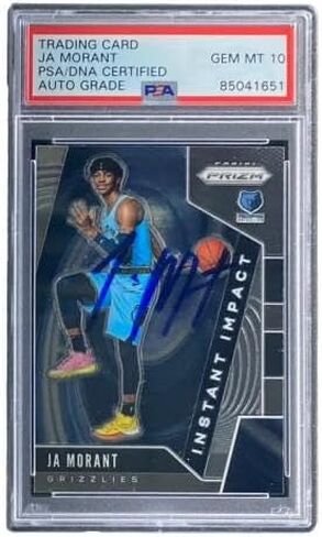 وقع Ja Morant على بطاقة Panini Prizm # 12 Grizzlies Rookie لعام 2019-20 PSA/DNA Gem MT - بطاقات مبتدئة موقعة من كرة السلة in Kuwait
