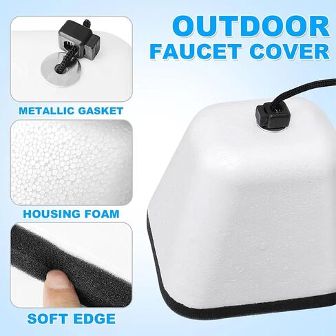 of 2 Insulating Foam Faucet Cover Insulating Protectors for Winter Freeze Protections in Outdoor Camping Insulated Faucet Cover in Saudi Arabia