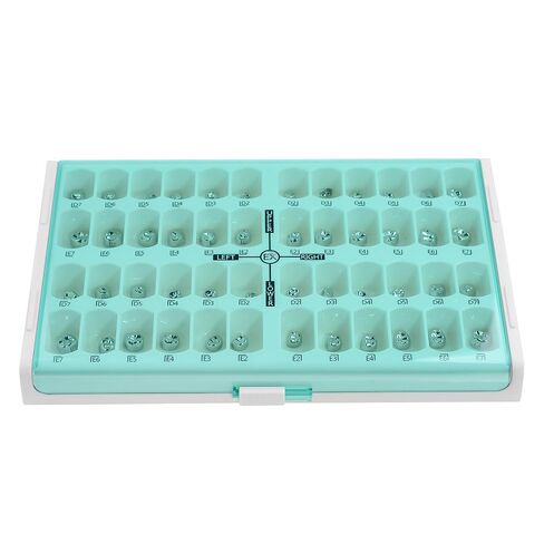 REEHUT Kid Preformed Teeth Crowns Preformed Metal Crown Stainless Steel Crowns 48 Different Sizes Crowns Digital Identification Size in Kuwait