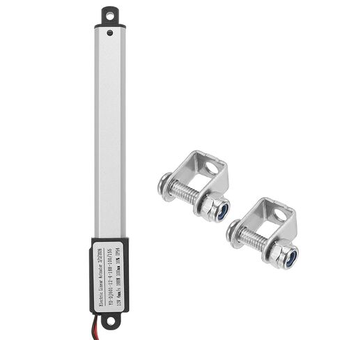 DTGN DC12V المحرك الخطي الكهربائي الصغير 4.9 بوصة (الشوط) - 128N/28.8lbs - 0.2 بوصة/ثانية سرعة IP54 المحرك الخطي المقاوم للماء مع أقواس ومسامير للروبوتات والخزائن وأتمتة المنزل in Kuwait