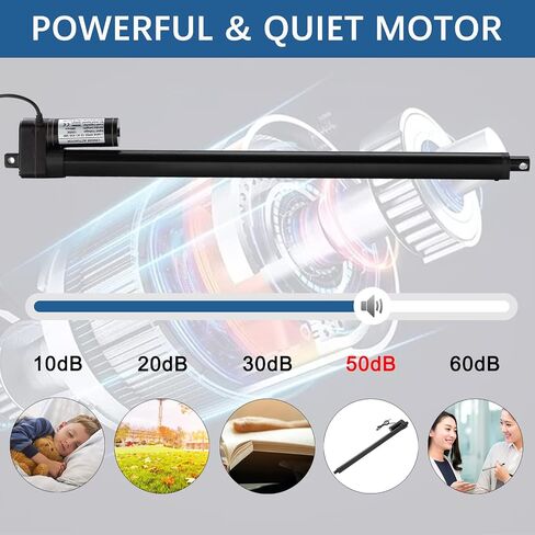 26 Inch 26" Long Stroke 660lbs/3000N Speed 5mm/s Heavy Duty IP65 Waterproof Linear Actuator 12V Electric Actuator with Mounting Brackets in Kuwait