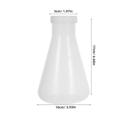 3 قطعة مجموعة دورق Erlenmeyer البلاستيكية مع الأغطية 100/250/500 مللي دورق مختبر مخروطي لمستلزمات تجربة الكيمياء in Kuwait