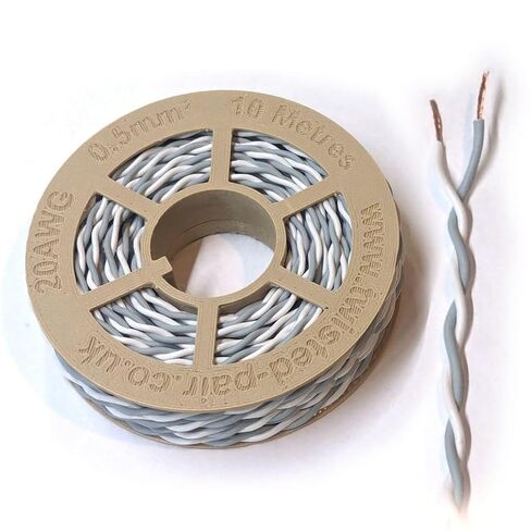 سلك زوج ملتوي أبيض ورمادي 22 AWG / 0.35 مم² 25 مترًا كابل ناقل CAN in Kuwait