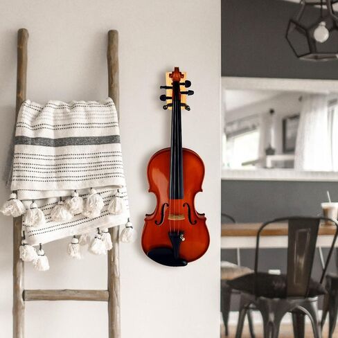 شماعة تثبيت على الحائط من Alipis Violin، هيكل قوي من الخشب والحديد مع خطاف على شكل فيونكة، حامل آمن وآمن للفيولا والكمان، لمجموعة متنوعة من الإعدادات in Kuwait