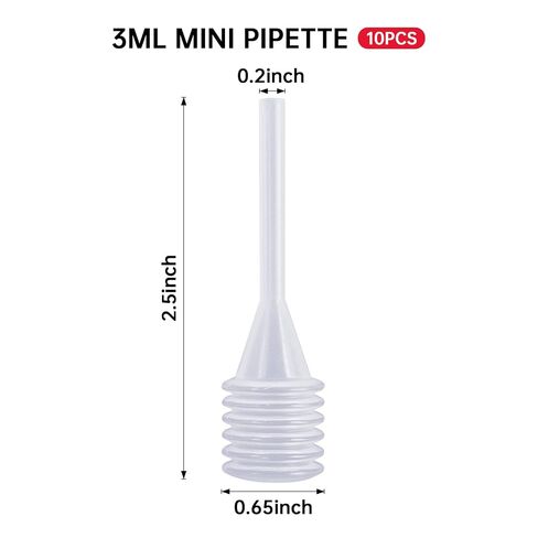 10Pcs 3ML Clear Plastic Transfer Pipettes Accordion Style Liquid Eye Dropper Squeeze Transfer Pipettes for Essential Oils Perfume Dispense Pipettes (10) in Kuwait