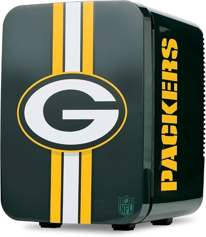 Ukonic NFL Green Bay Packers 15-Can ثلاجة صغيرة 10L AC/DC تعمل بالطاقة، ألوان الفريق الرسمية وشعار، مبرد محمول للبوابات الخلفية، المنزل، المكتب، أو السيارة in Kuwait