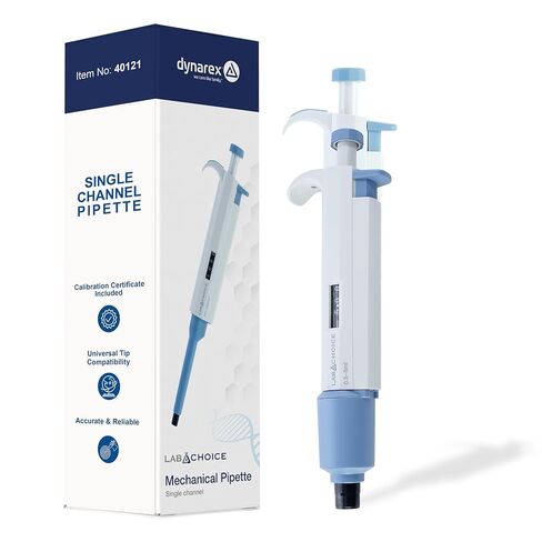 LabChoice Single Channel Mechanical Micropipette - Ergonomic, 0.5-5ml Adjustable Volume, Autoclavable Lower Section in Kuwait