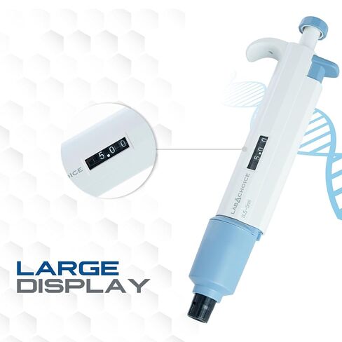 LabChoice Single Channel Mechanical Micropipette - Ergonomic, 0.5-5ml Adjustable Volume, Autoclavable Lower Section in Kuwait