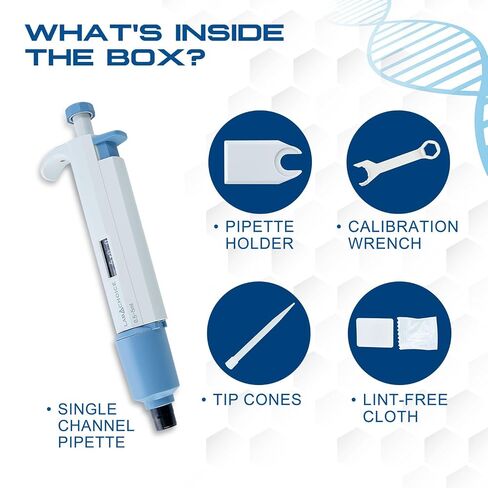 LabChoice Single Channel Mechanical Micropipette - Ergonomic, 0.5-5ml Adjustable Volume, Autoclavable Lower Section in Kuwait