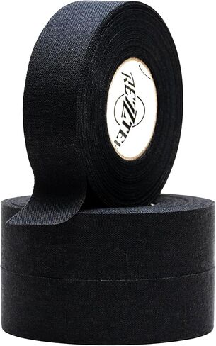 Rezztek Black Hockey Stick Tape, 1" x 25 yd – Blade Hockey Grip Tape, Stick Protection & Performance – Easy to Tear – 3 Rolls in Kuwait