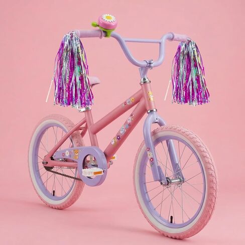 Bike Tassels for Girls, 3-Piece Bike Streamers Set with Two Fringes and One Bell, Handlebar Streamers for Bicycle, Streamers for Bike Tassels for Bike Handlebars, Bicycle Streamers for Girls in Kuwait
