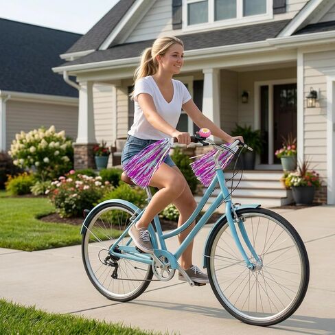 Bike Tassels for Girls, 3-Piece Bike Streamers Set with Two Fringes and One Bell, Handlebar Streamers for Bicycle, Streamers for Bike Tassels for Bike Handlebars, Bicycle Streamers for Girls in Kuwait