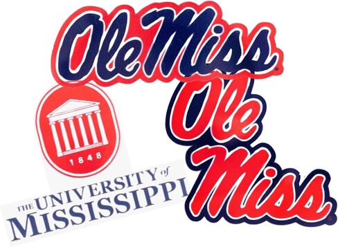 مغناطيس أكريليك من جامعة صبار الصحراء ميسيسيبي، 3 عبوات من تصميم Ole Miss Rebels الزخرفي مرخص رسميًا (مجموعة المغناطيس A) in Kuwait