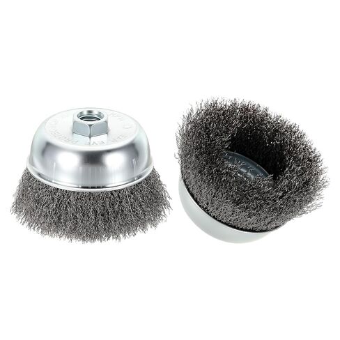 Wire Brush for Angle Grinder (4"/100mm) 1Pack, Crimping Steel Wire 0.012" (Carbon Steel) Wire Wheel with 5/8 Inch-11 Threaded Arbor - for Rust, Cleaning, Deburring on Cast Iron in Saudi Arabia