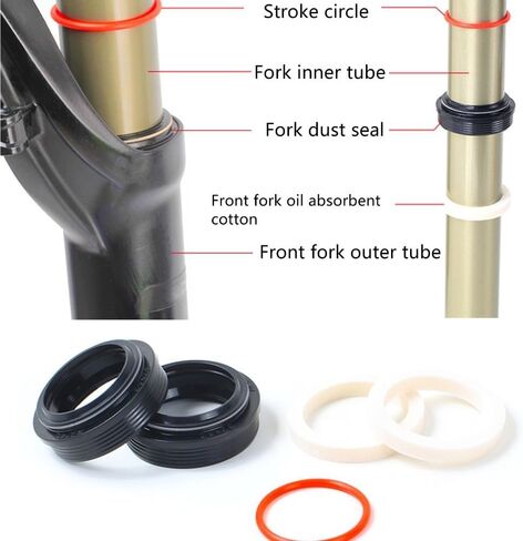 32mm Bike Fork Dust Seal Kit – Suspension Fork Oil Seal and Foam Ring Set for Mountain Bike Repair, Rubber Dust Wiper Replacement in Kuwait